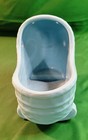 Vintage Mccoy Pottery Baby Blue Cradle Planter 8 l  X 6 h X 4 w Rocking Crib