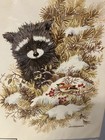 Giordano Crewel Stitchery Kit  0566 Curious Raccoon New   Sealed Rare