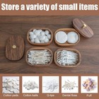 Migaku Home Acacia Wood Qtip Holder Bathroom Jars With Lids  Brown