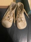 Vintage White Leather Baby Shoes In A Light Blue Box 
