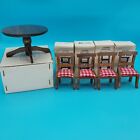 Dollhouse Table   4 Dining Chairs Wood Concord Miniatures -new Vintage Stock