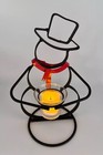 Yankee Candle Metal Snowman Red Scarf Glass Votive Holder Christmas Winter 11 5   