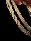 2 Vintage Silver  Stainless Steel  Braided Bangle Bracelets  Stackable