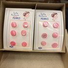 Vintage Pearl Buttons Pink Original Card 360 Buttons 60 Cards 5 Boxes Size 18