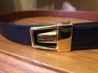 Vintage Yves Saint Laurent Ysl Gold Tone Belt Bucket With Reversible Belt