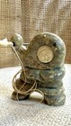 Vintage Bekoalook Signed Inuit Hunter Soapstone Carving Sculpture Harpoon Eskimo