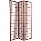 3 Panel Wood Oriental Shoji Screen Room Divider In Cherry Finish