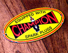 Vintage Champion Spark Plugs Porcelain Metal Sign 5-1 2  X 2-3 4  Racing Nascar