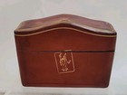 Vintage 1960s Italian Calf Leather Dual Playing Card Box Joker Spade Gold Italy