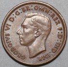 1943 Australia Half 1 2 Penny Au Kangaroo Melbourne George Vi Coin  21061602r 