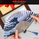 Silk Folding Fan  Bamboo Wood Hand Fan Japanese Vintage Retro Style Handmade