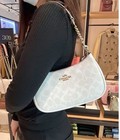 Coach Teri 2way Shoulder Bag Ca548 Signature Canvas White Smooth Leather Outlet