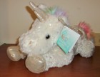 Walgreen Laying Unicorn White Sparkly  Hearts Plush Stuffed Animal 21  - New tag
