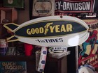 Vintage Large Goodyear Blimp 30  Porcelain Metal Sign Auto Aviation Advertising 