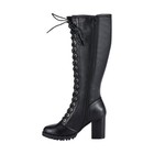 Womens Knee High Laced Boots By Dream Apparel   Zipper On Side