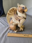 Vintage 1989 Windstone Editions Griffin Tan Brown Body Blue Eyes Jewels 9  Tall