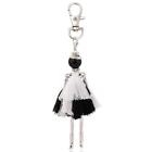 Keychain Charm Black Key Tassel Leather Bag Women Chain Ring Holder Girl Pendant