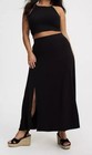 Torrid Plus Size 2x  18 20  Deep Black Maxi Jersey Double Side Slits Skirt Nwt