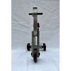 Antique Childrens Wooden Toy Horse Tricycle Wheels Silver Red Pull Along Decor