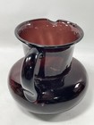 Antique Amethyst Glass Pitcher Hand Blown Victorian Heavy Applied Handle Pontil