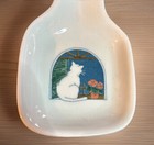 Vintage Japanese Otakiri Cat In Window Ceramic Spoon Rest 9    X 3 5    