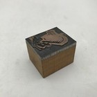 Vintage Printing Letterpress Printers Block Cut Man Playing Piano Silhouette