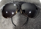 Ray Ban B l Vintage Outdoorsman Black Metal Brown Aviator Sunglasses Usa 62-14