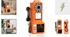Antique Telephone Rotary Dial Wall Mount Vintage Retro Decor 9 8 In Orange Iron