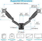 Dual 17 -32  Monitor Wall Mount Fits Two 19 8 Lbs Flat curved Computer Monitor F