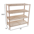 4-tier Shoe Storage Organizer Rack Holds 12 Pair  Light Oak