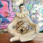 Vintage Italian Art Deco 1920s-30s Ceramic Pierrot Table Lamp By Nove Di Bassano