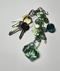 Purse Accessories Key Chain Charms Green Chain 6  Flower Handmade Gift