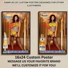 Sexy Pinup Girl Custom Alcohol Poster Any Beer Whiskey Tequila Vodka Brand   272