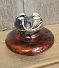 Vintage Large Brown Porcelain Ceramic Power Line Telegraph Insulator Heavy Rare