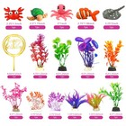 16 Pcs Sea Ocean Cake Toppers Under The Sea Ocean Animals Birthday Cake Decor   