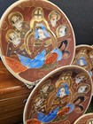 Vintage Japanese Satsuma Moriage Hand Painted Saucers  Set Of 6  5 5 