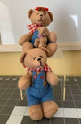 3 Handmade Mid 80 s Vintage Articulated Miniature Teddy Bears Mama Papa   Baby