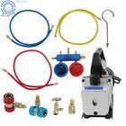 Air Vacuum Pump 3 Cfm 110v  Hvac Ac Manifold Gauge Set Combo   R134a Kit
