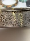 Antique 800 Silver Engraved Hinged Lidded Trinket Jewelry Box