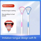 4pcs Tongue Scraper Tongue Coating Removal Cleaner Oral Removal Silicone Scraper