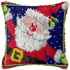 Christmas Latch Hook Pillow Cover Kit 43x43cm Santa Design For All Ages