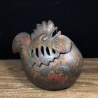 7  Old Chinese Dynasty Copper Gilt Rooster Cock Animal Incense Burner Censer