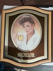 Two Vintage 1983 Michelob Beer Girl With Mug Mirror Sign