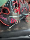 Wilson A2000 11 Inch Right Hand Baseball Glove Leather Black red blue