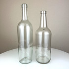 Lot Of 2 Assorted Empty Clear Glass Wine Bottles No Labels Crafts Decor Bar Lamp