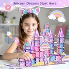 Gobidex Magnetic Building Blocks Unicorn Toys For Girls  Princess Magnetic Tiles