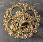 Vtg  Filigree Footed Lipstick Holder Hollywood Regency Gold-tone 4 Tube Holder