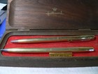 Vintage Hallmark 12 Kt Gold Pen And Pencil Set In Hallmark Wooden Box