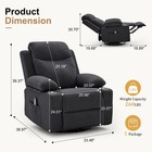 Korser 360  swivel Rocker Massage Recliner Chair  Linen Fabric With Side Pockets