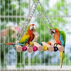 Parrot Toys Swing Hanging 18 Pieces Bird Cage Accessories Toy Perch Ladder 